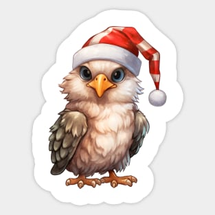 American Bald Eagle in Santa Hat Sticker